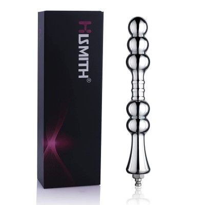 Hismith 8.2'' Round Head Metal Bead Anal Dildo, Smooth Aluminium Anal Wand with KlicLok System for Premium Sex Machine