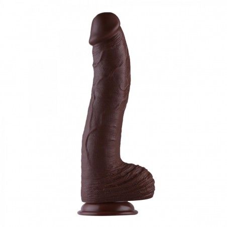 Hismith Brown Coffee Color 12.4” Silicone Dildo with KlicLok Connector, 9.4” Insertable 2.2” Diameter