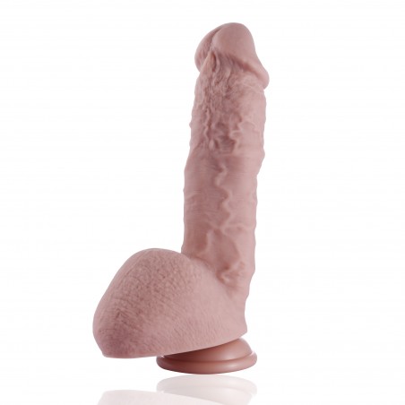 9" Huge Silicone Dildo For Hismith Sex Machine With KlicLok Connector, 6.5" Insertable Length, Flesh