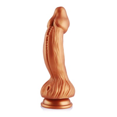 Hismith Monster Series 9.45" Golden Silicone Dildo with KlicLok System for Hismith Premium Sex Machine, dragon head