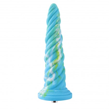 Hismith 10.1 Inch Awl Shape Mixed Colors Silicone Dildo With Kliclok Connector